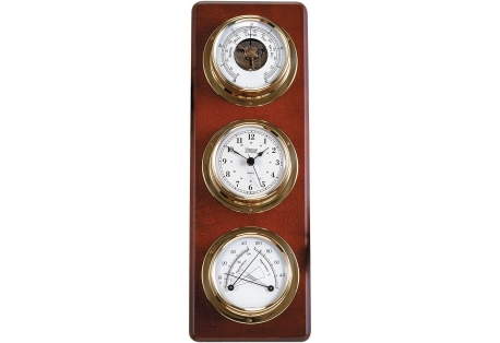  German-made instruments are a quartz clock, barometer, and comfortmeter (combination thermometer/hygrometer)