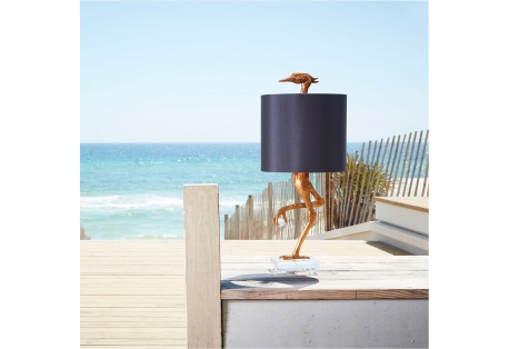 long-legged ibis the stunning centerpiece of this decorative table lamp.