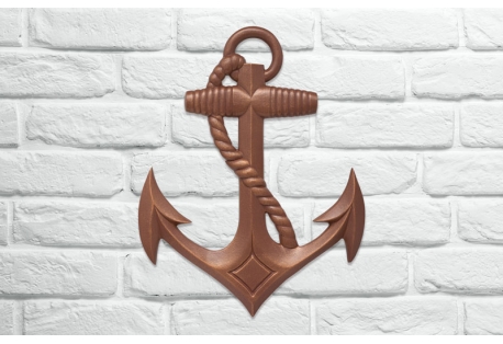 Copper finish anchor nautical wall decoration 