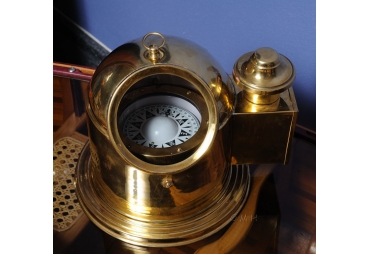 Brass Binnacle Compass w/ Oil Lamp