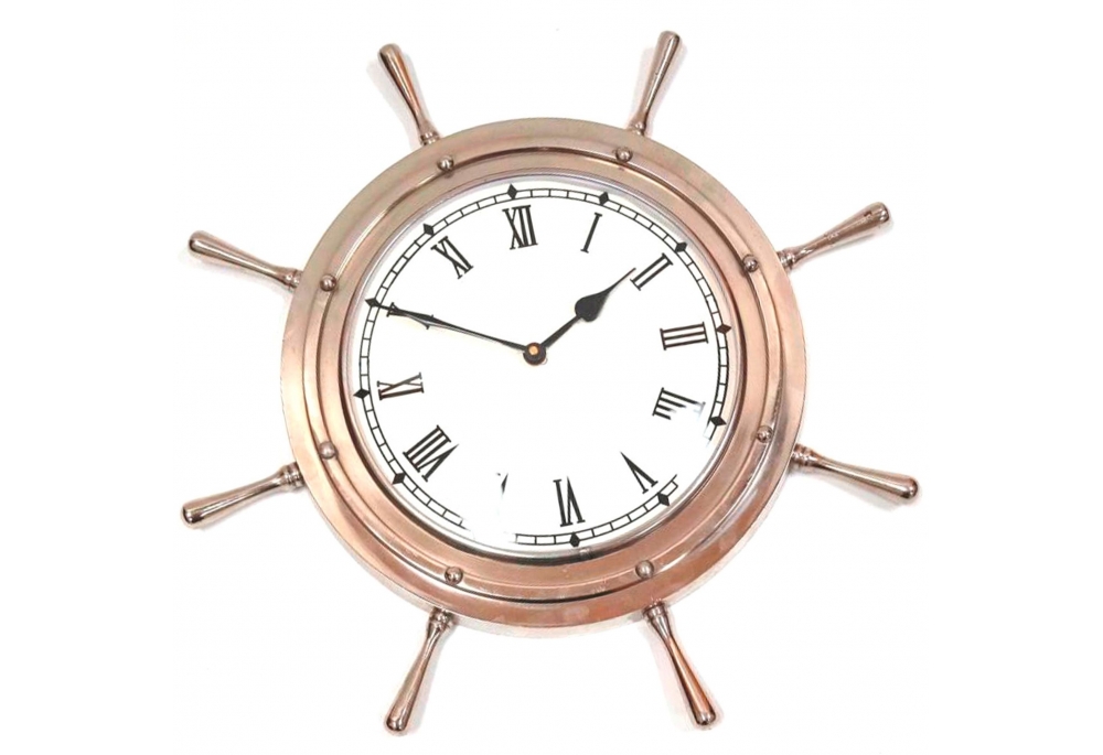 Aluminum Ship Wheel Clock