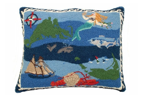 Nantucket Hooked Wool Pillow