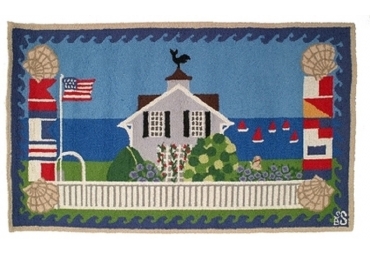 Beach House Nautical Themed Hooked Rug