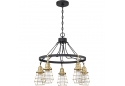 5 Lantern Lights Satin Brass Chandelier Ceiling Light