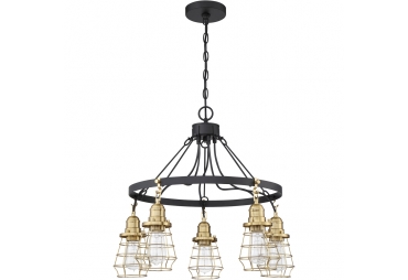 5 lights Satin Brass Chandelier Ceiling Light