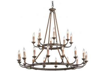 Hand Forged Iron and Rope Chandelier