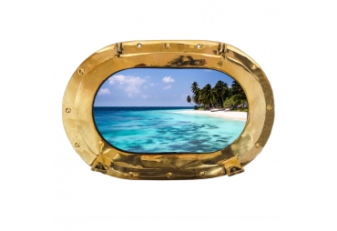 Brass Porthole Window15" Nautical Wall Decor