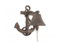 Rustic Cast Iron Wall Mounted Anchor Bell 8"