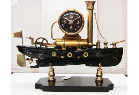  Aluminum and Brass on  the marble base Steamship Table Clock
