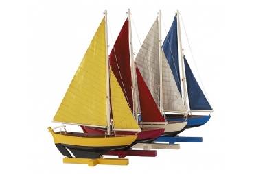 Decorative Miniature Sailboats Sunset  Colorful Sailors, Set of 4