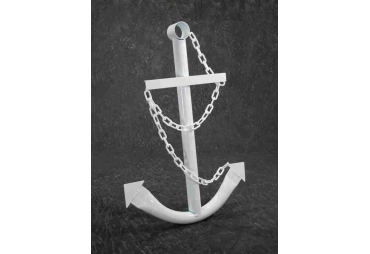 Decorative White Steel Anchor 3 Feet