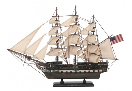Famous USS Constitution Wooden Scaled Model Ship Decoration 