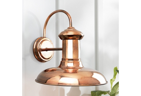 Nautical themed Outdoor Wall Lantern in Copper