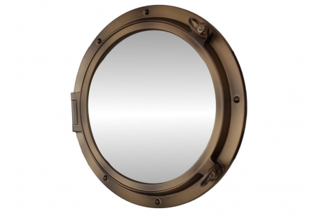 This Bronzed Porthole Mirror 24" adds sophistication, style, and charm for those looking to enhance rooms with a nautical theme.