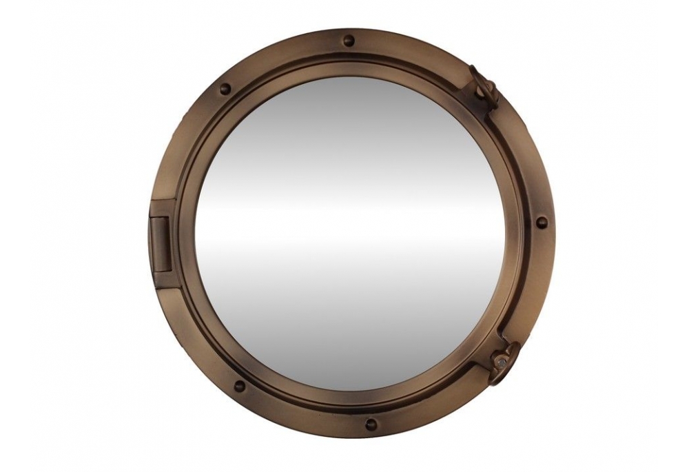 Porthole Mirror In Bronze 24 inches Nautical Wall Decoration