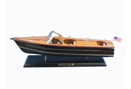 Accurate scale replica model powerboat of a Chris-Craft Triple Cockpit