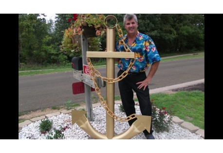 Decorative very large steel anchor for the yard and garden decoration 