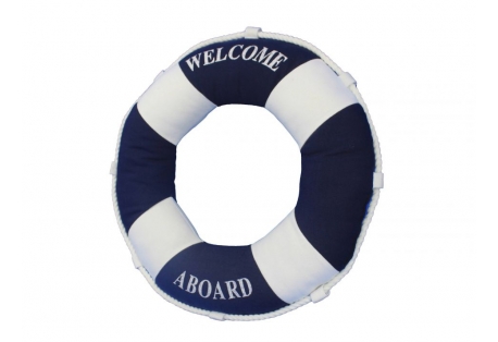 Welcome Aboard Decorative Life Ring Pillow