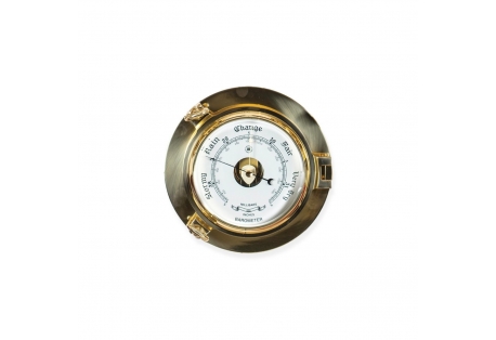 Brass Porthole Barometer with Beveled Glass Made in Germany
