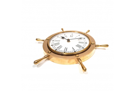 Nautical Brass Ship Wheel Clock 
