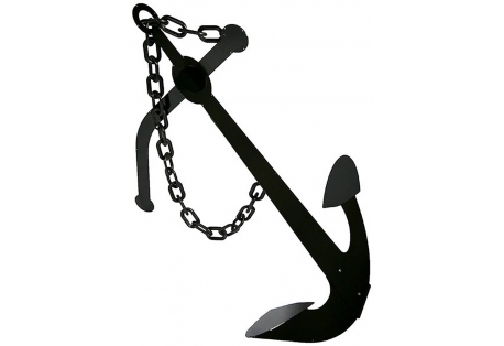 This large handcrafted metal traditional Fisherman Ship's Anchor is constructed in a USA machine shop of high quality solid FLAT SHEET STEEL