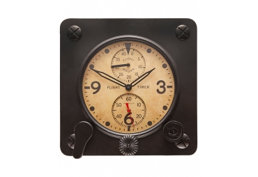 FLIGHT TIMER WALL CLOCK BLACK