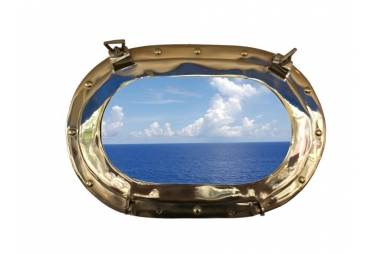 Solid Brass Oblong Porthole Window 14"
