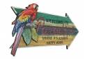 Wooden Arrow Welcome To Paradise Parrot Beach Sign 18"