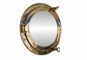 Brass Porthole Mirror 12"