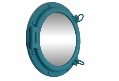 Light Blue Porthole Mirror 20"