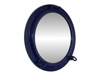 Navy Blue Porthole Mirror 15"