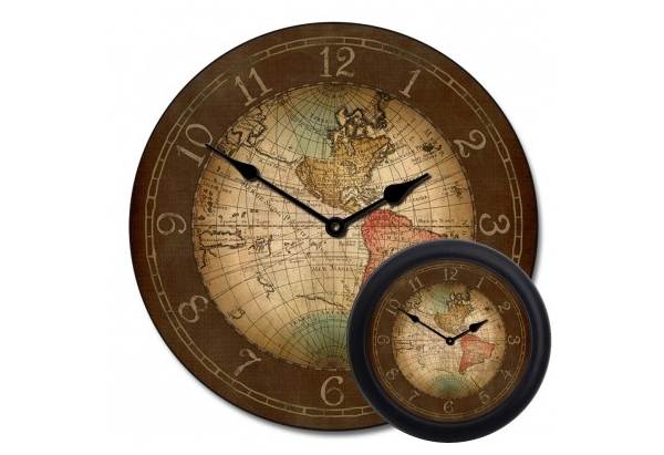 17th C Old World Map Clock GoNautical