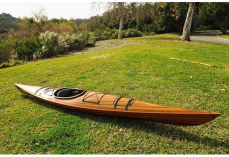 wooden kayak is completely handcrafted  combination of fiberglass and epoxy is very strong and completely transparent 