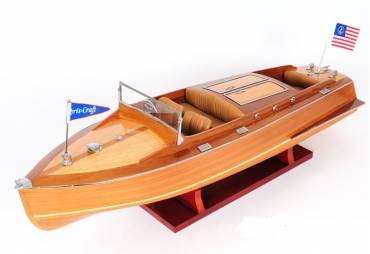 1900's Classic Wooden Boat Model Chris Craft Runabout 