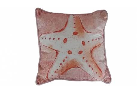 Red and White Starfish Decorative Throw Pillow 10"