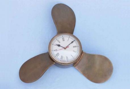 Vintage Brass Ships Propeller Clock 18"