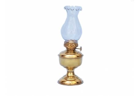 Solid Brass Table Oil Lamp 10"