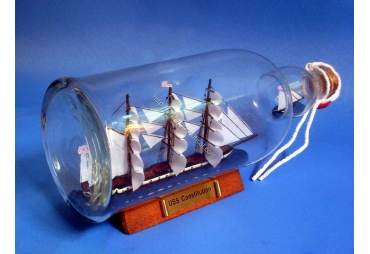 USS Constitution Ship in a Bottle 11"