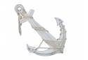 Anchor w/ Hook Rope and Shells 24" Wooden Rustic Whitewash