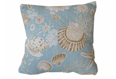 Quilted Natural Shells Decorative Throw Pillow 14"