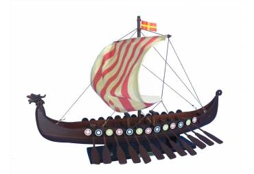 Drakkar Viking  Wooden Hand Build Model Ship 24"