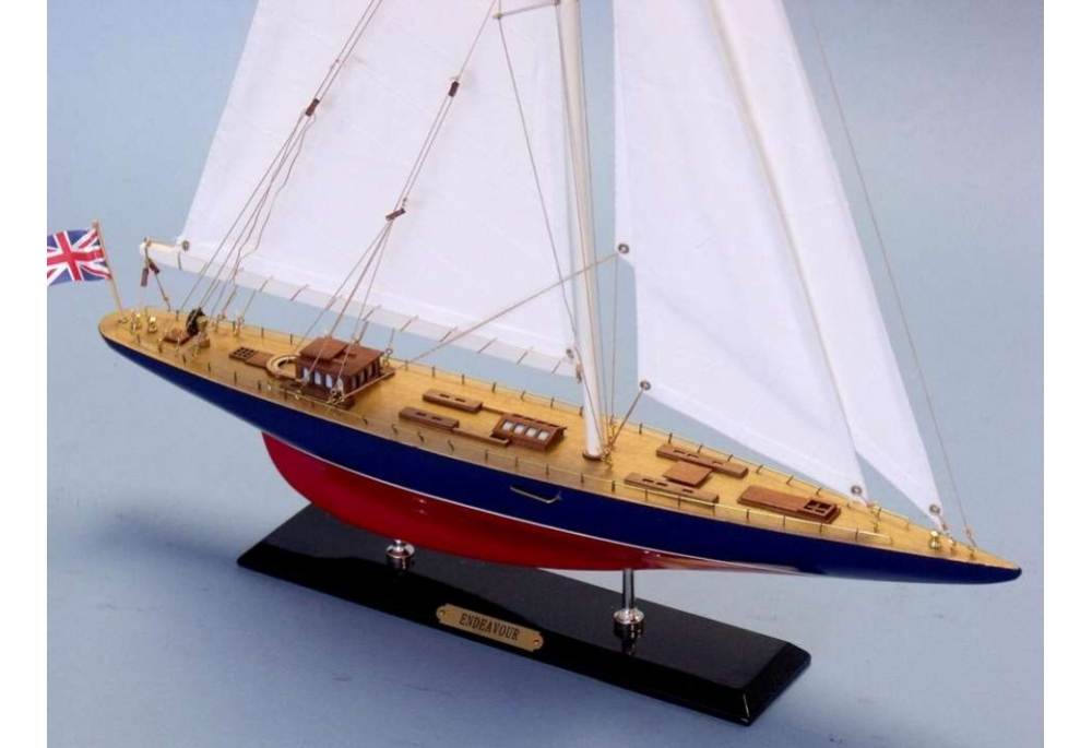 America's Cup Endeavour Sailboat Model Scaled Boat