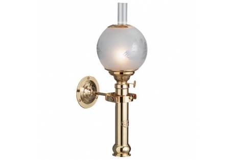 This classically nautical lamp is constructed of solid brass that is hand lacquered requiring no polishing. 
