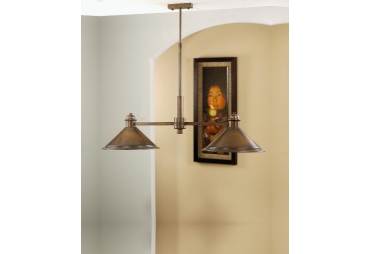 Two Light One Tier Chandelier from the American Coop Collection