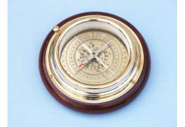 Brass Directional Desktop Compass 6"
