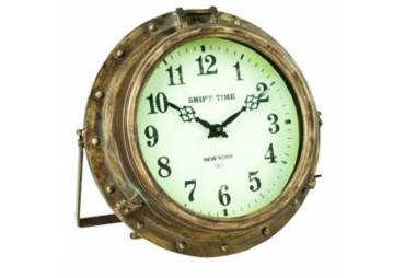 Iron Rustic Porthole Clock 9"