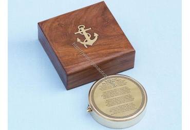 Brass Edgar Allan Poem Compass 4"