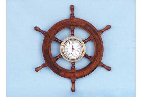 Ships Wheel Clock 12"