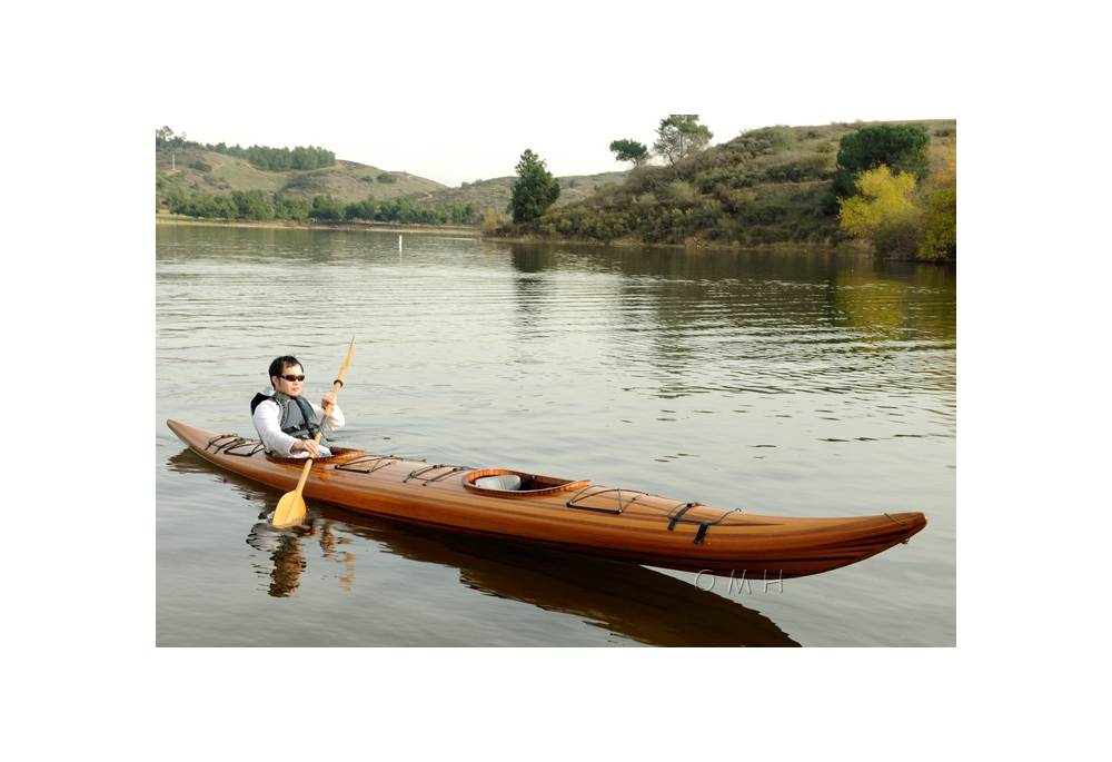 red cedar handmade wooden kayak 2 persons - gonautical