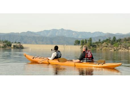 This tandem kayak is completely handcrafted combination of fiberglass and epoxy is very strong and completely transparent